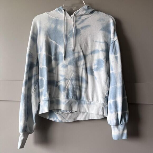 Z Supply Hoodie Womens Small Blue White Tie Dye Pullover Sweatshirt Cotton Soft - Picture 1 of 12